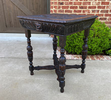 Load image into Gallery viewer, Antique French Side Hall End Library Table Nightstand SQUARE Carved Oak Drawer