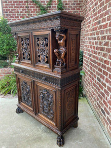 Antique French Renaissance Revival Walnut Chest Cabinet Apothecary Jewelry