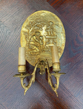 Load image into Gallery viewer, Antique French Wall Sconces PAIR Gilt Bronze Lighting Louis XV Style