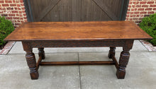 Load image into Gallery viewer, Antique English Farm Table Dining Library Table Desk Farmhouse Oak 77&quot; 19th C