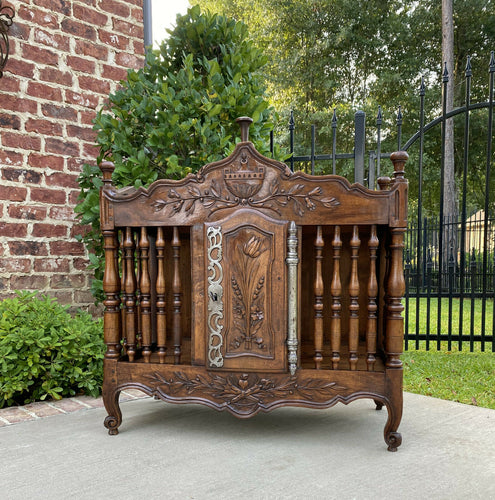 Antique French Country Panetiere Bread Safe Cabinet Cupboard Walnut 19th Century