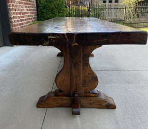 Antique French Farm Table Farmhouse Oak LARGE Conference Library Table Desk 98"W