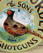 Load image into Gallery viewer, English Sign Lodge Pub Painted Wooden James Purdey Shotguns Pheasant