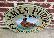 Load image into Gallery viewer, English Sign Lodge Pub Painted Wooden James Purdey Shotguns Pheasant