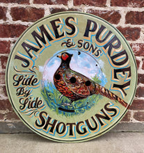 Load image into Gallery viewer, English Sign Lodge Pub Painted Wooden James Purdey Shotguns Pheasant