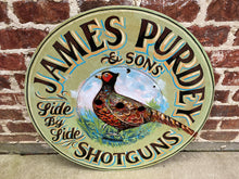 Load image into Gallery viewer, English Sign Lodge Pub Painted Wooden James Purdey Shotguns Pheasant