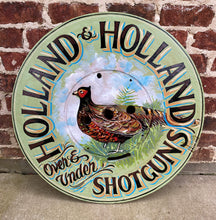 Load image into Gallery viewer, English Sign Pub Lodge Painted Wood Holland &amp; Holland Shotgun Pheasant