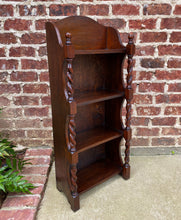 Load image into Gallery viewer, Antique English Bookcase Display Book Shelf Barley Twist Oak PETITE c1920s