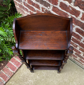 Antique English Bookcase Display Book Shelf Barley Twist Oak PETITE c1920s