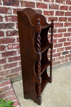 Load image into Gallery viewer, Antique English Bookcase Display Book Shelf Barley Twist Oak PETITE c1920s