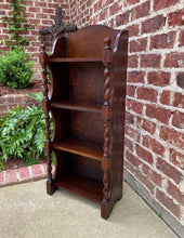 Load image into Gallery viewer, Antique English Bookcase Display Book Shelf Barley Twist Oak PETITE c1920s