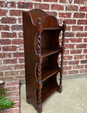 Load image into Gallery viewer, Antique English Bookcase Display Book Shelf Barley Twist Oak PETITE c1920s