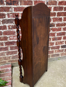 Antique English Bookcase Display Book Shelf Barley Twist Oak PETITE c1920s