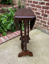 Load image into Gallery viewer, Antique English Table Drop Leaf Gateleg Oval Carved Top Trestle Base