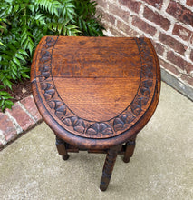 Load image into Gallery viewer, Antique English Table Drop Leaf Gateleg SUPER PETITE Barley Twist Oak Carved Top