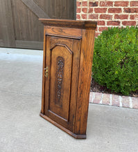 Load image into Gallery viewer, Antique English Corner Cabinet Tiger Oak Wall Hanging Cabinet Storage Large 19C