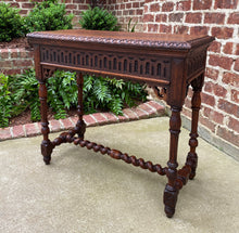 Load image into Gallery viewer, Antique English Table Console Entry Sofa Table w Drawers Oak Barley Twist c.1900