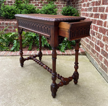 Load image into Gallery viewer, Antique English Table Console Entry Sofa Table w Drawers Oak Barley Twist c.1900