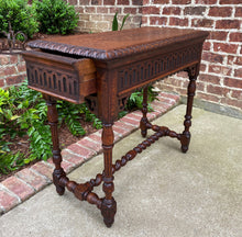 Load image into Gallery viewer, Antique English Table Console Entry Sofa Table w Drawers Oak Barley Twist c.1900