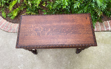 Load image into Gallery viewer, Antique English Table Console Entry Sofa Table w Drawers Oak Barley Twist c.1900