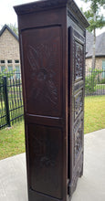 Load image into Gallery viewer, Antique French Bonnetiere Cabinet Wardrobe Armoire Neo Renaissance Oak 1 of 2