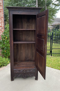 Antique French Bonnetiere Cabinet Wardrobe Armoire Neo Renaissance Oak 1 of 2