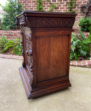 Load image into Gallery viewer, Antique French Nightstand End Table Cabinet Carved Oak Lions Renaissance 19th C