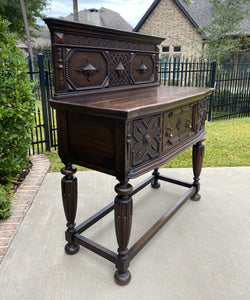 Antique English Jacobean Sideboard Server Buffet Cabinet Oak Tudor