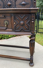 Load image into Gallery viewer, Antique English Jacobean Sideboard Server Buffet Cabinet Oak Tudor