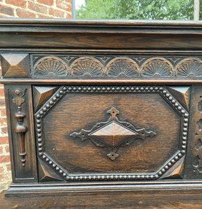 Antique English Jacobean Sideboard Server Buffet Cabinet Oak Tudor