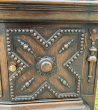 Load image into Gallery viewer, Antique English Jacobean Sideboard Server Buffet Cabinet Oak Tudor