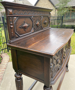 Antique English Jacobean Sideboard Server Buffet Cabinet Oak Tudor