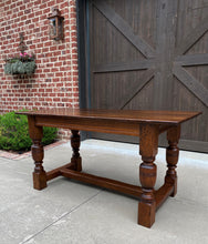 Load image into Gallery viewer, Antique English Farm Table Breakfast Table Kitchen Island Farmhouse Oak 60&quot; W
