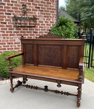 Load image into Gallery viewer, Antique French Bench Renaissance Revival Settee Entry Hall Bench Walnut