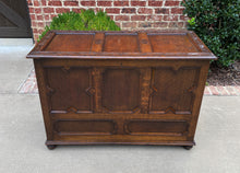 Load image into Gallery viewer, Antique English Blanket Box Chest Trunk Coffer Storage Chest Jacobean Tudor Oak