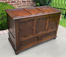 Load image into Gallery viewer, Antique English Blanket Box Chest Trunk Coffer Storage Chest Jacobean Tudor Oak