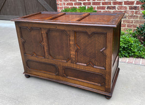 Antique English Blanket Box Chest Trunk Coffer Storage Chest Jacobean Tudor Oak