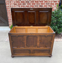 Load image into Gallery viewer, Antique English Blanket Box Chest Trunk Coffer Storage Chest Jacobean Tudor Oak