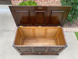 Antique English Blanket Box Chest Trunk Coffer Storage Chest Jacobean Tudor Oak