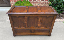 Load image into Gallery viewer, Antique English Blanket Box Chest Trunk Coffer Storage Chest Jacobean Tudor Oak