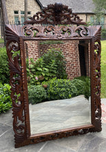 Load image into Gallery viewer, Antique French Mirror Carved Oak Beveled Acanthus Cartouche Framed Rectangular