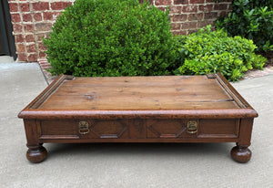 Antique English Chest on Chest of Drawers Jacobean Tudor Carved Oak 19th C