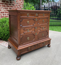 Load image into Gallery viewer, Antique English Chest on Chest of Drawers Jacobean Tudor Carved Oak 19th C