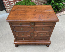 Load image into Gallery viewer, Antique English Chest on Chest of Drawers Jacobean Tudor Carved Oak 19th C