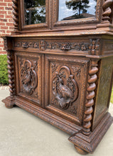 Load image into Gallery viewer, Antique French Bookcase HUNT Display Cabinet Barley Twist Black Forest Oak
