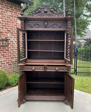Load image into Gallery viewer, Antique French Bookcase HUNT Display Cabinet Barley Twist Black Forest Oak