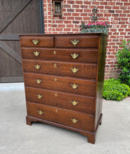 Load image into Gallery viewer, Antique English Chest of Drawers Georgian Carved Oak Large Batwings 7 Drawers