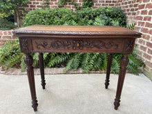 Load image into Gallery viewer, Antique French Carved Tiger Oak Game Hall Table Renaissance Flip Top Card Table
