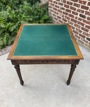 Load image into Gallery viewer, Antique French Carved Tiger Oak Game Hall Table Renaissance Flip Top Card Table