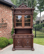 Load image into Gallery viewer, Antique French Hunt Cabinet Buffet Server Bookcase China Cabinet Black Forest